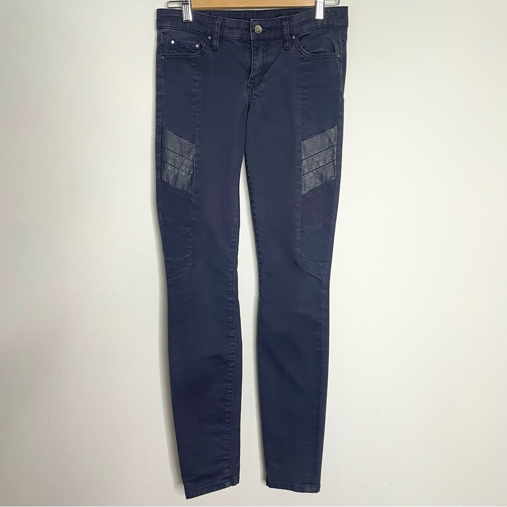 CLUB MONACO Y2K Low Rise Moto Skinny Jeans